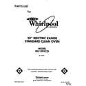 Whirlpool RS313PXTT0 front cover diagram
