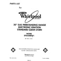 Whirlpool SF3020ERW1 front cover diagram