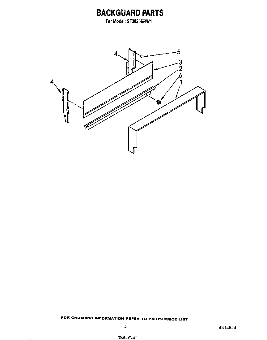 Whirlpool SF3020ERW1 backguard diagram