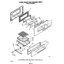 Whirlpool SF5340ERW3 oven door and broiler parts diagram
