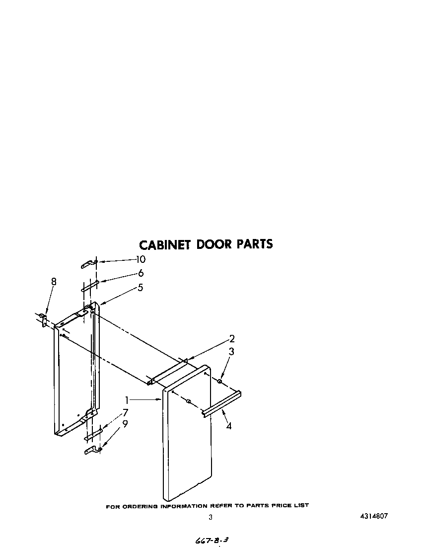 Whirlpool SF514EERW2 cabinet door diagram