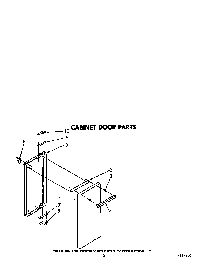 Whirlpool SF5140ERW1 cabinet door diagram