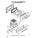 Whirlpool SF5140ERW2 oven door and broiler diagram