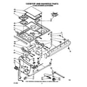 Whirlpool SF5140ERW1 cooktop and manifold diagram
