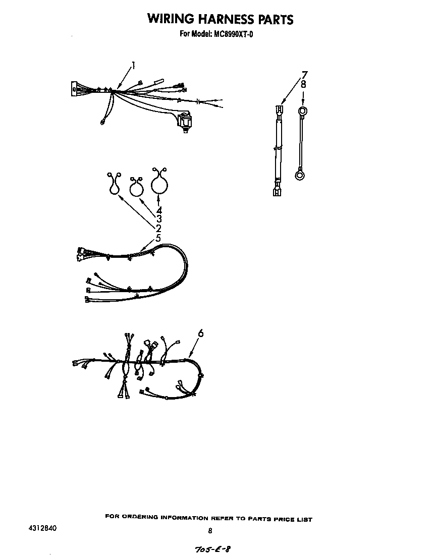 Whirlpool MC8990XT0 wiring harness diagram