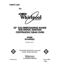 Whirlpool SF336PESW1 front cover diagram