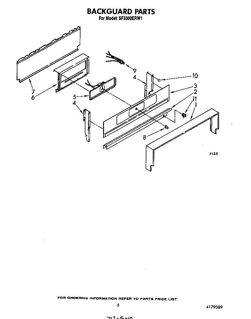 Whirlpool SF3300ERW1 backguard diagram