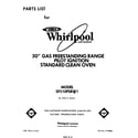 Whirlpool SF310PSRW1 front cover diagram
