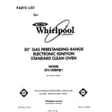 Whirlpool SF3100ERW1 front cover diagram