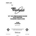 Whirlpool SF305ESRW1 front cover diagram