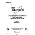 Whirlpool SF3004SRW1 front cover diagram