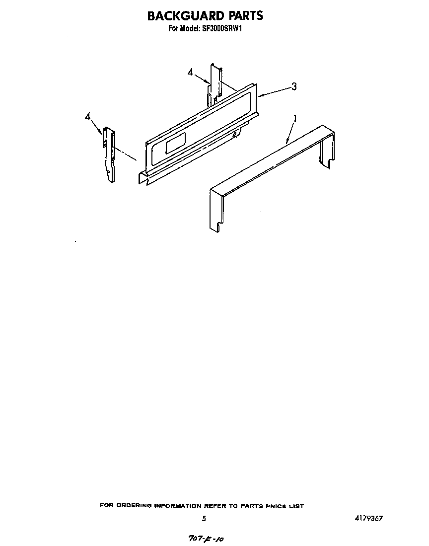 Whirlpool SF3000SRW1 backguard diagram