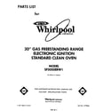 Whirlpool SF3000ERW1 front cover diagram