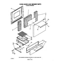 Whirlpool SF010EERW1 oven door and broiler diagram