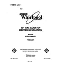 Whirlpool SC8430ERW1 cover page-text only diagram