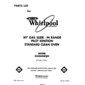 Whirlpool SS3004SRW0 front cover diagram