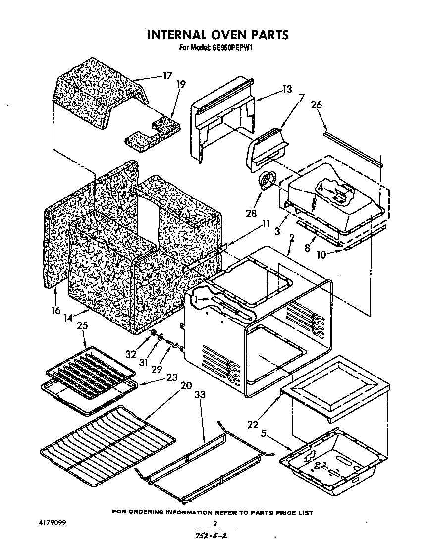 Whirlpool SE960PEPW1 internal oven diagram