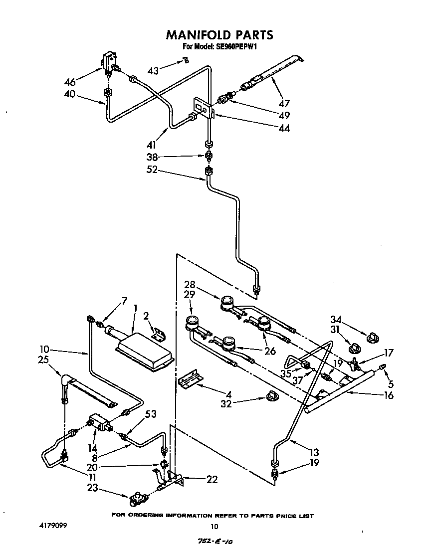 Whirlpool SE960PEPW1 manifold diagram