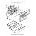 Whirlpool SM988PEPW2 oven door and drawer diagram