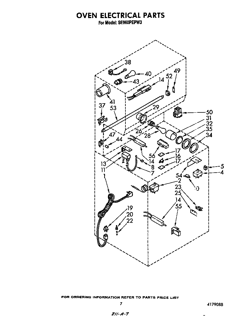 Whirlpool SE960PEPW3 oven electrical diagram