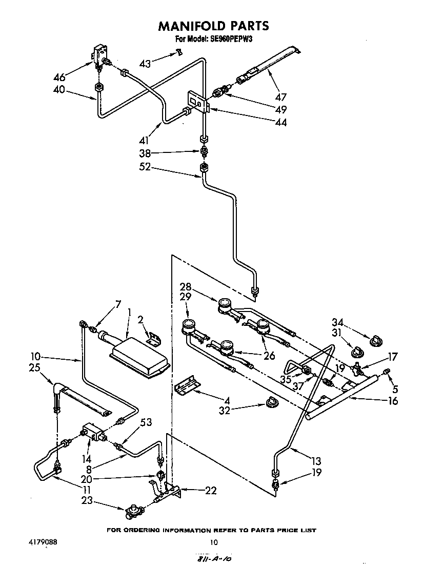 Whirlpool SE960PEPW3 manifold diagram