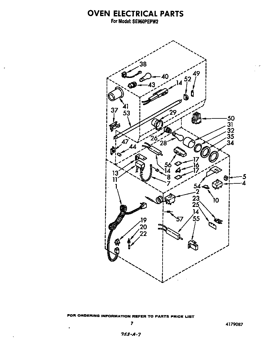 Whirlpool SE960PEPW2 oven electrical diagram