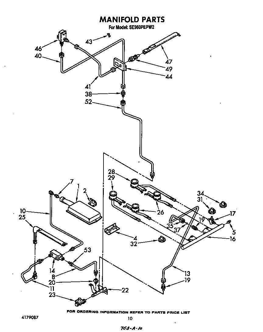 Whirlpool SE960PEPW2 manifold diagram