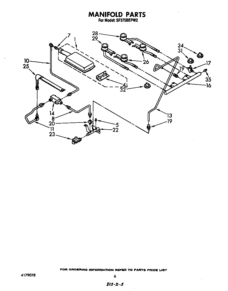Whirlpool SF375BEPW2 manifold diagram