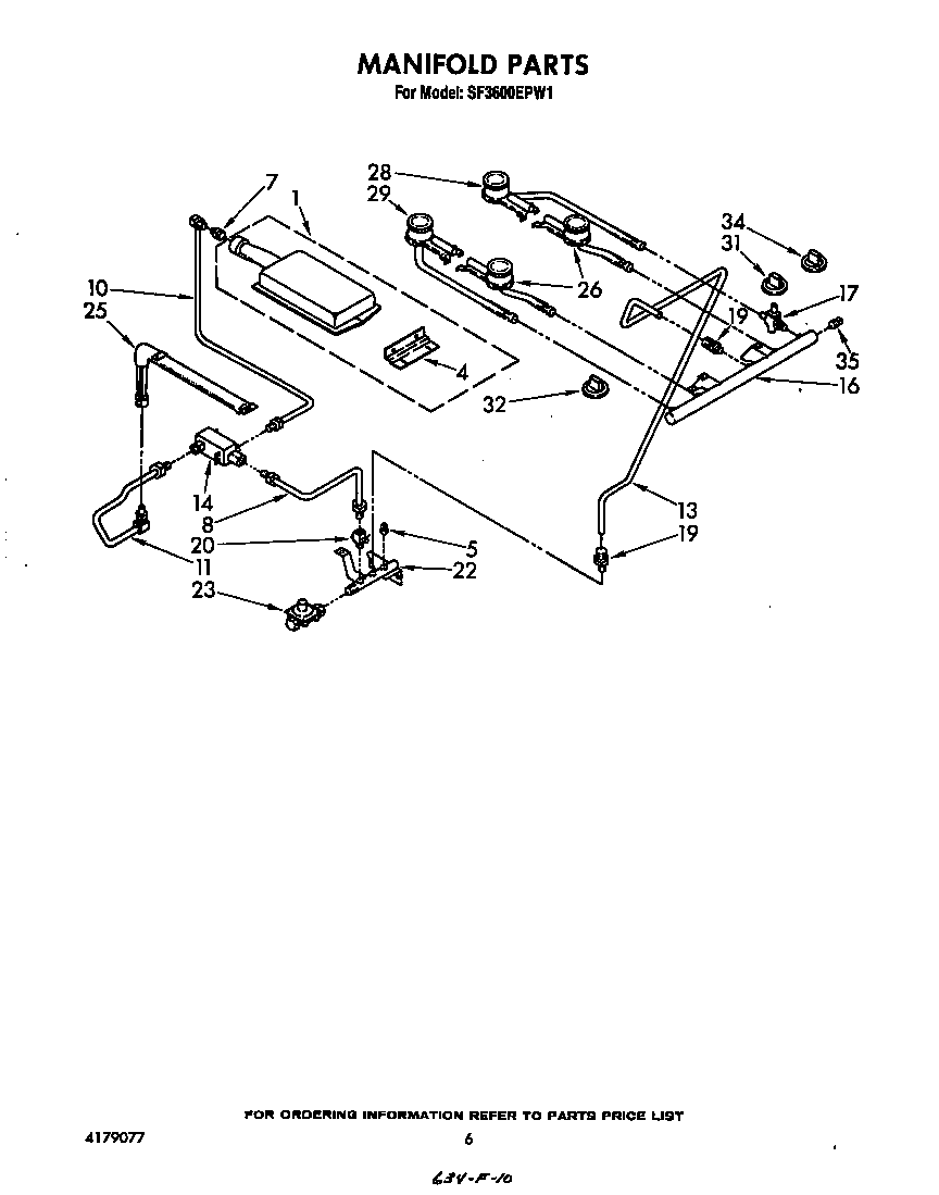 Whirlpool SF3600EPW1 manifold diagram
