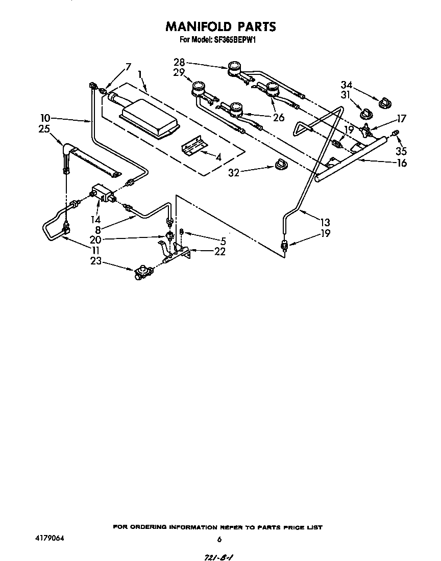 Whirlpool SF365BEPW1 manifold diagram