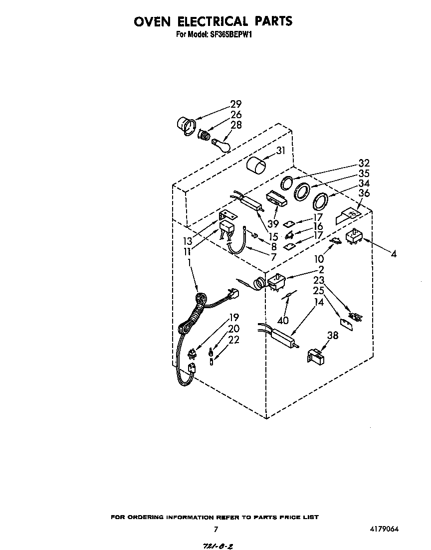 Whirlpool SF365BEPW1 oven electrical diagram