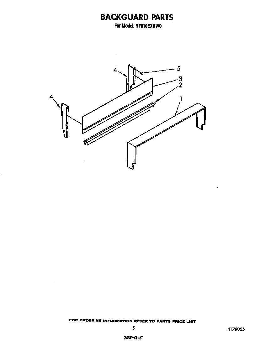 Whirlpool RF010EXRW0 backguard diagram