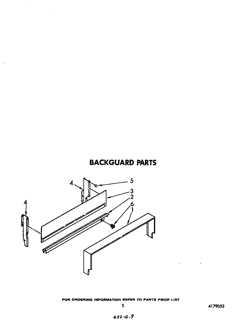 Whirlpool SF010EERW0 backguard diagram