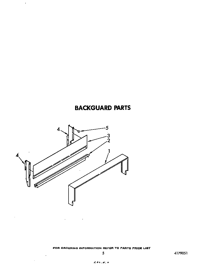 Whirlpool SF010ESRW0 backguard diagram