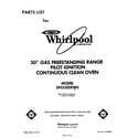 Whirlpool SF335ESRW0 front cover diagram