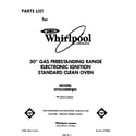 Whirlpool SF305EERW0 front cover diagram