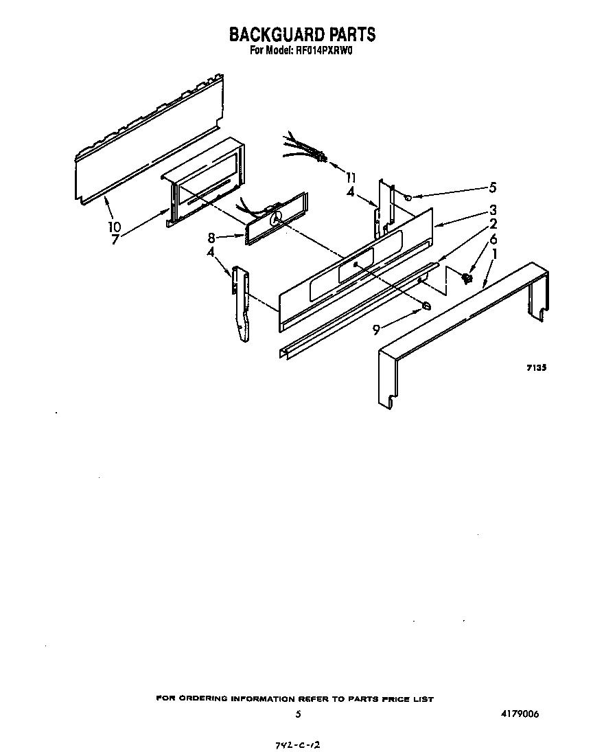 Whirlpool RF014PXRW0 backguard diagram