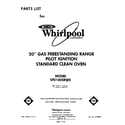 Whirlpool SF0100SRW0 front cover diagram