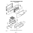 Whirlpool SF0100SRW0 oven door and broiler diagram