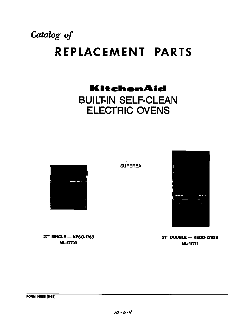 KitchenAid KESO176S front cover diagram