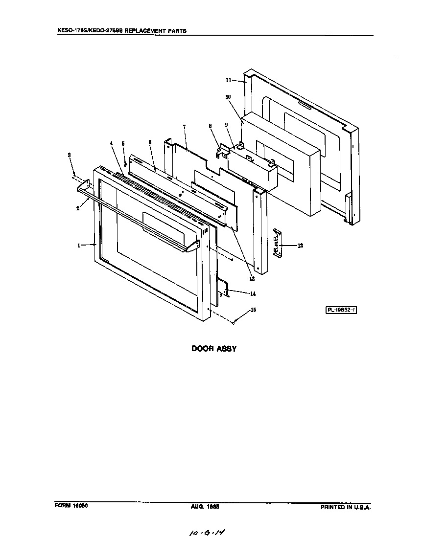 KitchenAid KESO176S door assembly diagram