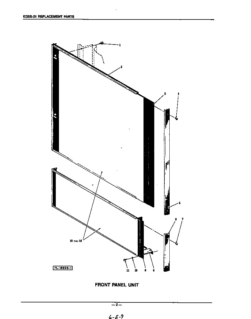 KitchenAid KUDS21SS0 front panel diagram