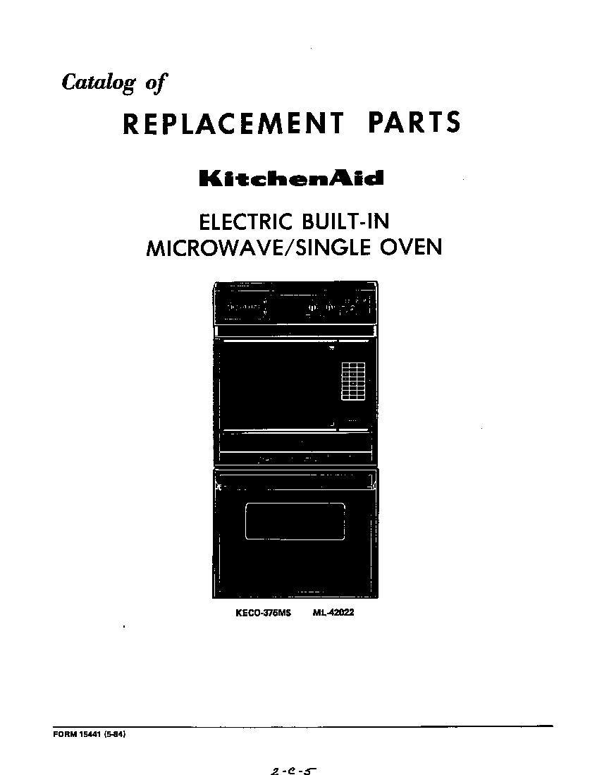 KitchenAid KECO375MS front cover diagram