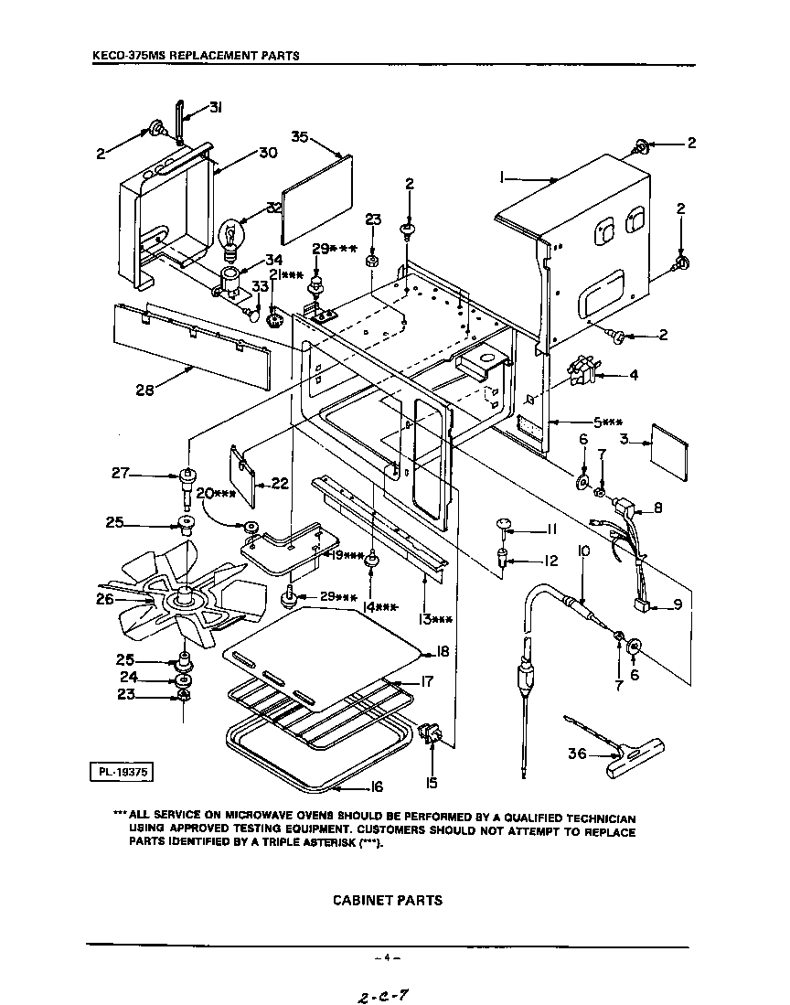 KitchenAid KECO375MS cabinet diagram