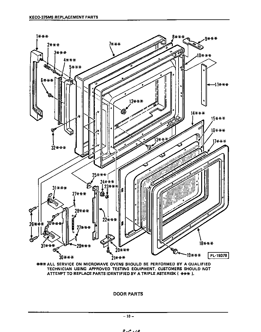 KitchenAid KECO375MS door diagram