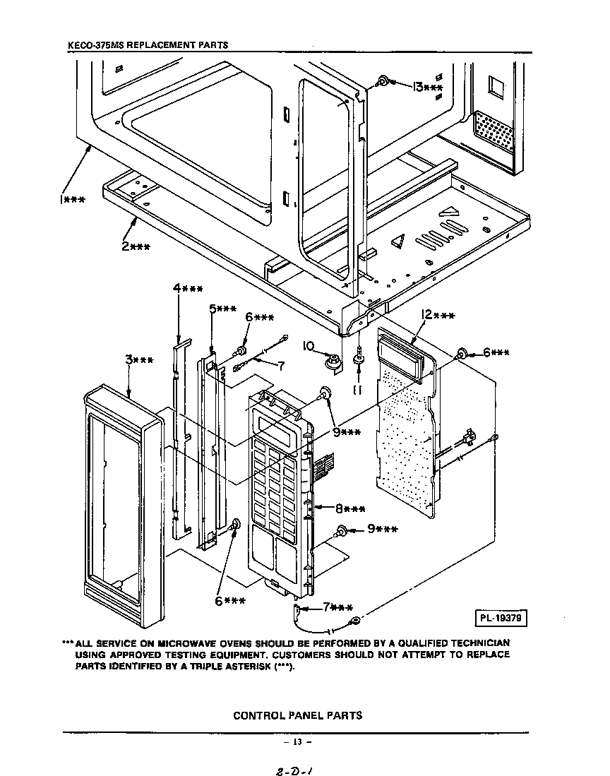 KitchenAid KECO375MS control panel diagram