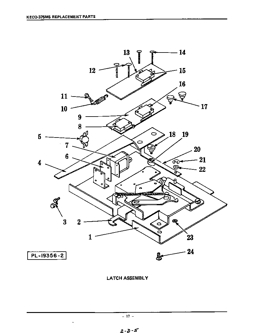 KitchenAid KECO375MS latch assembly diagram
