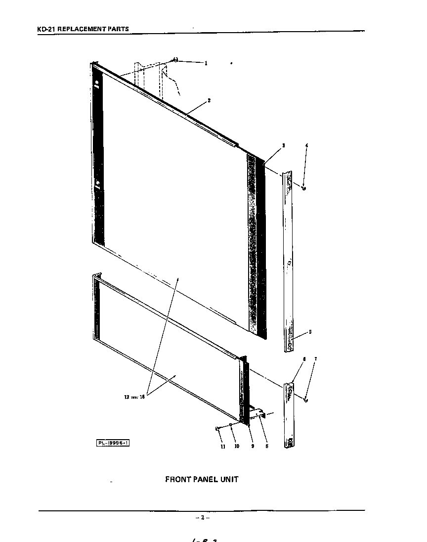 KitchenAid KUDS21CS0 front panel diagram