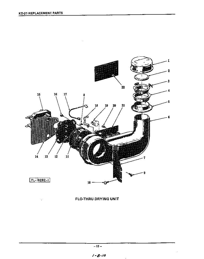 KitchenAid KUDS21CS0 flo-thru drying diagram
