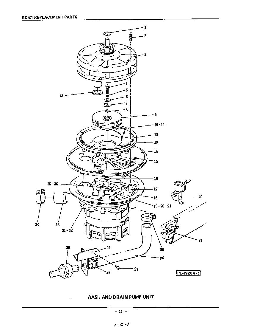 KitchenAid KUDS21CS0 wash and drain pump diagram